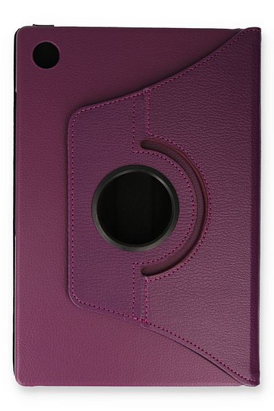 AQUA AKSESUAR Samsung Galaxy Tab A9 Compatible Case 360 Rotating Leather Protected Tablet Case - Plum