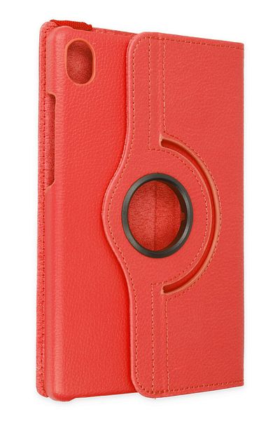AQUA AKSESUAR Lenovo Tab M8 Compatible Case 360 Rotating Leather Protected Tablet Case - Red