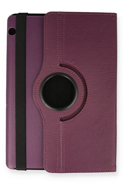 AQUA AKSESUAR Huawei MediaPad T5 10 Compatible Case 360 Rotating Leather Protected Tablet Case - Plum