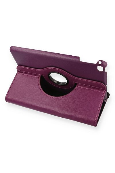 AQUA AKSESUAR iPad Mini 5 Compatible Case 360 Rotating Leather Protected Tablet Case - Plum