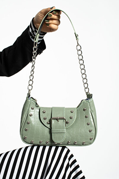 AsperaBag Bony ma zımbalı timsah desenli kol çantası