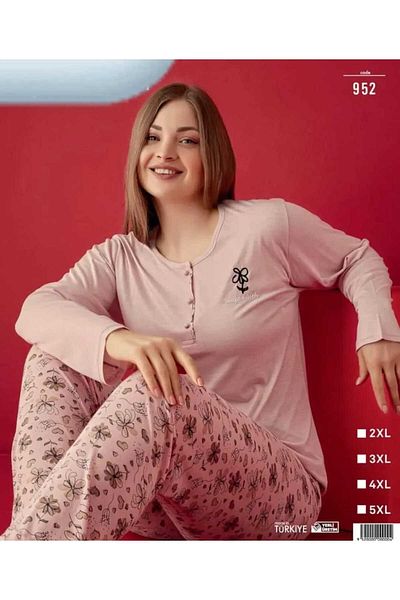 pijamakeyfi Women's Pajama Set Plus Size Viscose Fabric