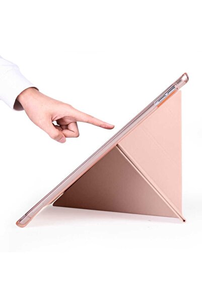 Fuchsia 9.7 Inç 2017 - 2018 (5.6.NESİL) Uyumlu Kalemlikli Standlı Katlanabilir Uyku Modlu Tablet Kılıfı