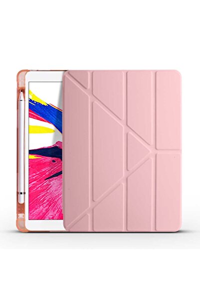Fuchsia 9.7 Inç 2017 - 2018 (5.6.NESİL) Uyumlu Kalemlikli Standlı Katlanabilir Uyku Modlu Tablet Kılıfı