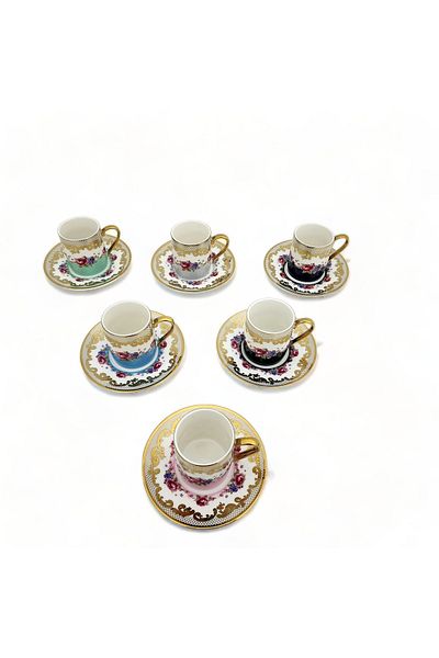 Kosova Ist-167 Rose Cylinder Colored Porcelain Cup Set