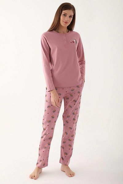 Argento Set pijama de damă cu mânecă lungă liliac 2611