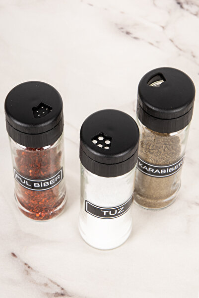 DNS HOME 3-Piece Glass Salt and Pepper Shakers Set Spice Set Glass Salt and Pepper Shakers Set