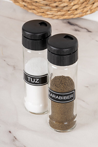 DNS HOME Set of 2 Glass Salt and Pepper Shakers Set of Spice Set Glass Salt and Pepper Shakers Set