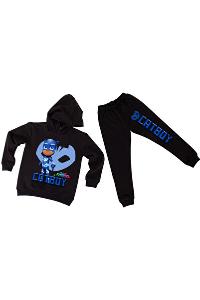 Pj Mask set trening copii bumbac stofa cu gluga