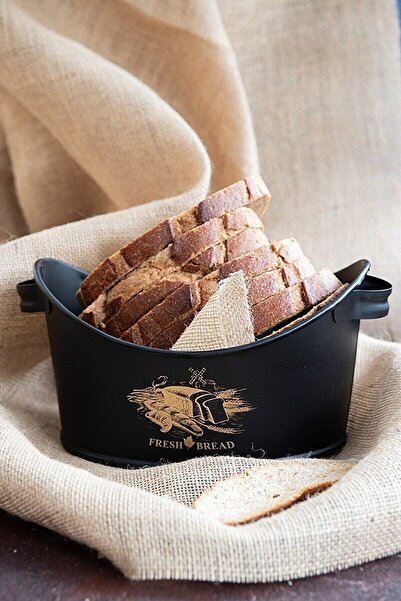 Hitfoni Bread Presentation Container Gold Black Bread Bowl Boat Bread Bowl