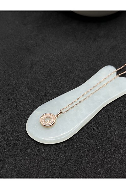 Silver Taşlı İtalyan Yuvarlak Gümüş Kolye