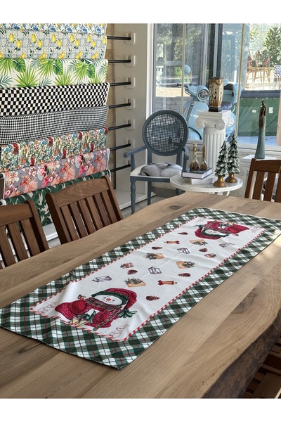 Karam Home Yılbaşı Kardan Adam Dijital Baskı Runner