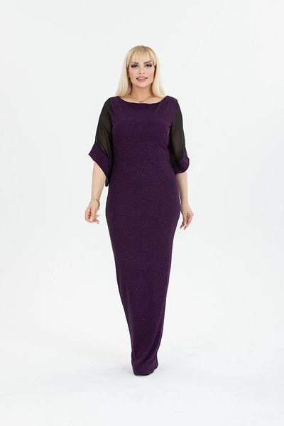 Bersi Butik Women's long, Maxi dress, glitter, with chiffon sleeves, special occasions, wedding, engagement stylish evening, large size, evening dress