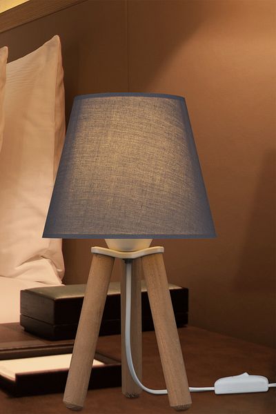 AG LightDesign Gray Lampshade Bedroom Living Room Hallway Table Lamp