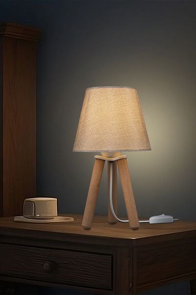 AG LightDesign Beige Lampshade Bedroom Living Room Hallway Table Lamp