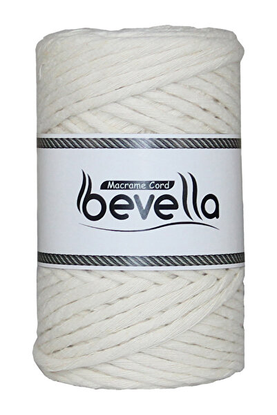 Bevella Macrame Cord Ekru, Açık Gri, Kiremit, Hardal Taranabilir 3 mm Makrome İpi Tek Büküm