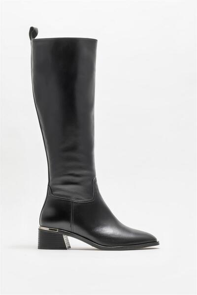 Elle Shoes Siyah Deri Kadın Çizme