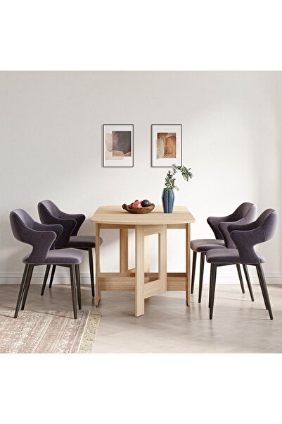Just Home Nordic Katlanır Masa - Açık Meşe