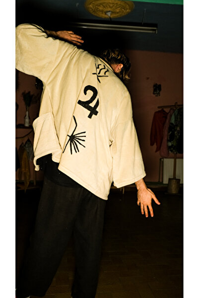 melongeneco Yay burcu özel astroloji kimono hırka polar oversıze tasarım unisex