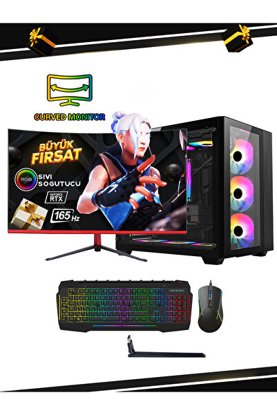 RAMTECH BİLGİSAYAR Ff Prime R550 Plus Ryzen 5 5500 32ram 1tbssd Rtx4060 23,6curved Monitör Sıvı Soğutma Oyun Pc