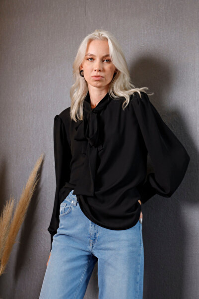 Young Black Shirt Modern Casual Şık Gömlek
