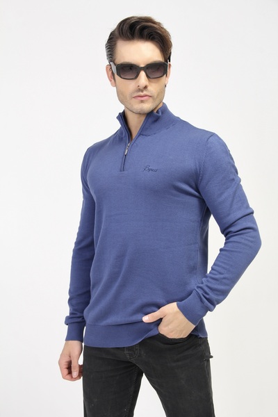 Yarım Fermuarlı Regular Fit Triko Kazak