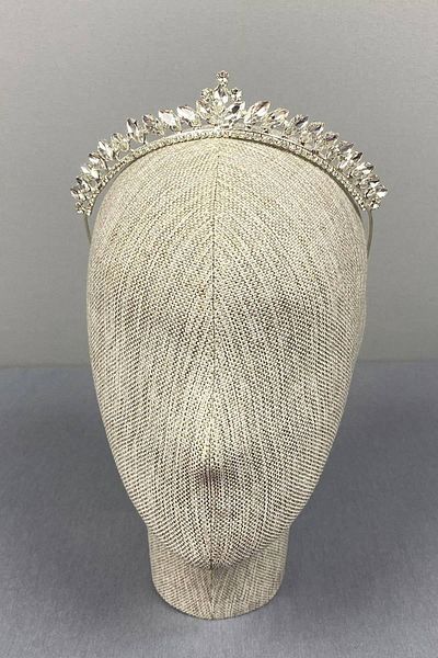 Hobigram Culoarea argintie Subtire Ilayda Model Henna și Coroana Miresei – Coroană, Piatră de Cristal, Model Elegant, Coroana Miresei – Coroană