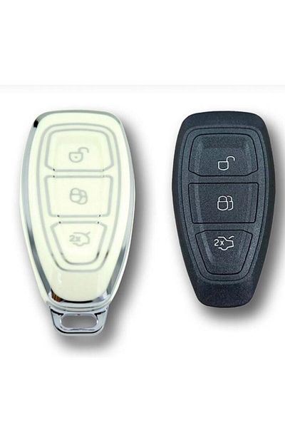 ŞENYILDIZ AKSESUAR Ford Mondeo Focus Smart White-silver Auto Key Remote Control Protection Case
