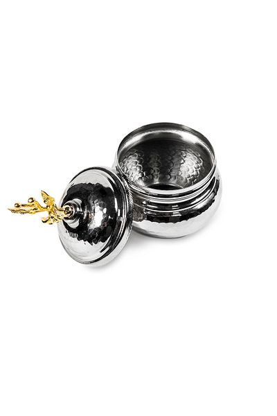 ANTEPSEPETİ Silver Plated Hammered Copper Sugar Bowl