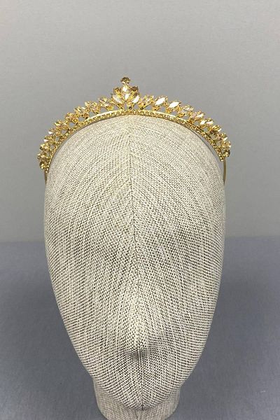 Hobigram Μέλι Χρώμα Λεπτό Μοντέλο Ilayda Henna And Bridal Crown – Κορώνα, Κρυστάλλινη Πέτρα, Κομψό Μοντέλο, Νυφικό Κορώνα – Κορώνα –