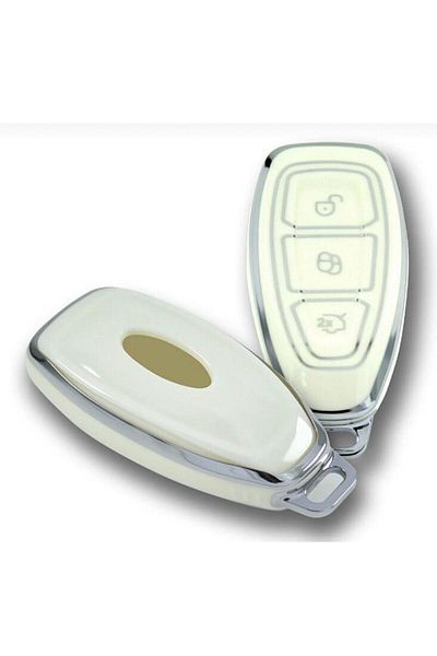 ŞENYILDIZ AKSESUAR Ford Mondeo Focus Smart White-silver Auto Key Remote Control Protection Case