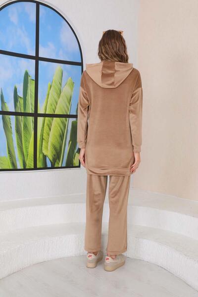 WestBound Дамски ежедневен комплект от две части от плюш в КАФЯВ цвят