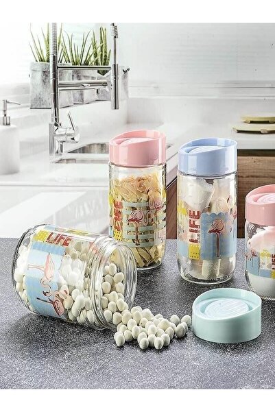 Kazanabil TİTİZ URBAN DEKORATİF DESENLİ CAM KAVANOZ 660CC