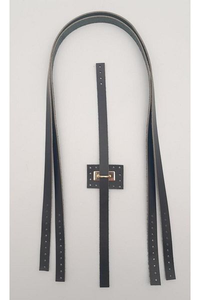 angel çanta aksesuar Σετ τσάντας Angel Black Leather Bridge Interlocking - Αξεσουάρ από ελαφρύ χρυσό μέταλλο
