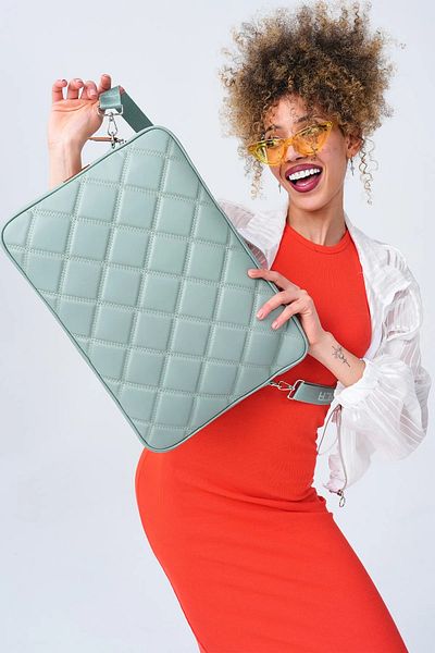 deridense Καπιτονέ θήκη Laptop 15,6 & 16 ιντσών Mint Green