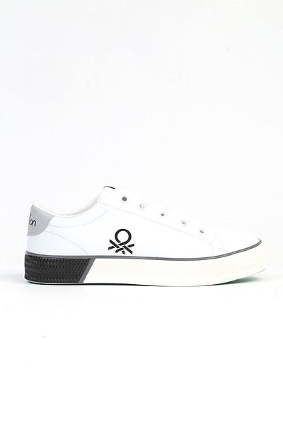 Benetton ® |   BN-31026 -Alb Gri-Pantofi sport pentru femei