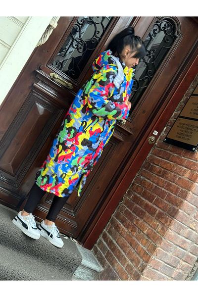 favorimsensin camo print winter x long women's coat festival