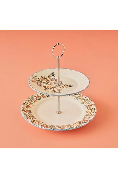 Bella Maison Blue Vintage 2 Layer Porcelain Cookie Holder - 25x25 cm