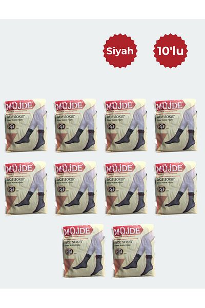 Müjde 20 Den Thin Socks Black 10-Piece