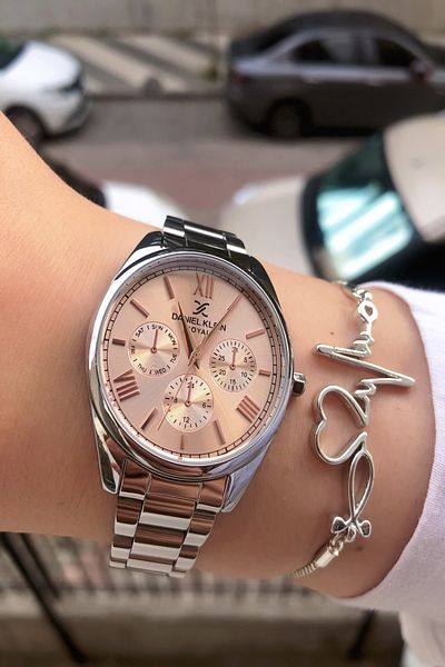 Daniel Klein Stainless Steel Cord Women's Wristwatch, 3ATM Waterproof+Bracelet