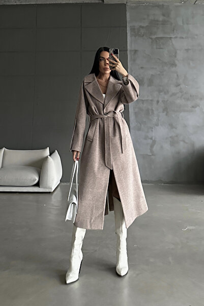 Ortaya Çık Μπεζ παλτό Premium Stash με μανσέτα