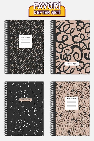 Copyrite Lined 4-Piece Notebook Set (21 X 14.8 cm 70 sheets) School, Work, Planning Notebook Set