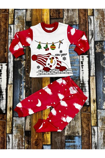 Esterella Girl-boy unisex children's new year themed pajama set / Christmas themed pajama set