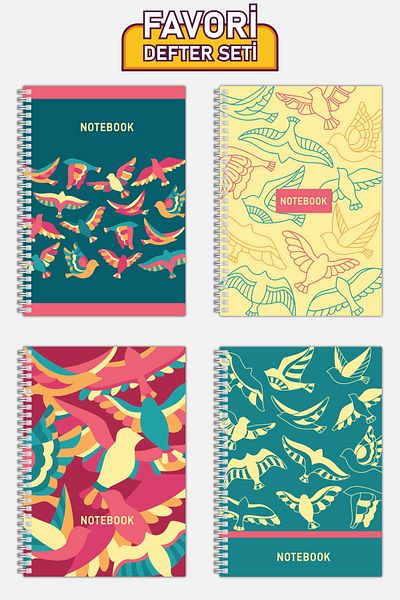 Copyrite Lined 4-Piece Notebook Set (21 X 14.8 cm 70 sheets) School, Work, Planning Notebook Set
