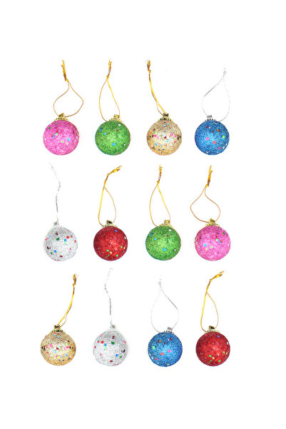 Lora Wedding 3cm 12 Pieces Shiny Mixed Colored Glitter and Cast Sequin Styrof...