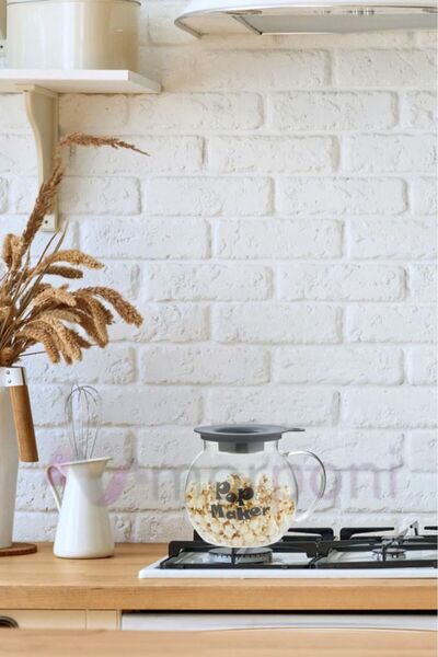 morponi Glass Microwave Popcorn Pot Borosilicate (Can Be Used on the Stove)