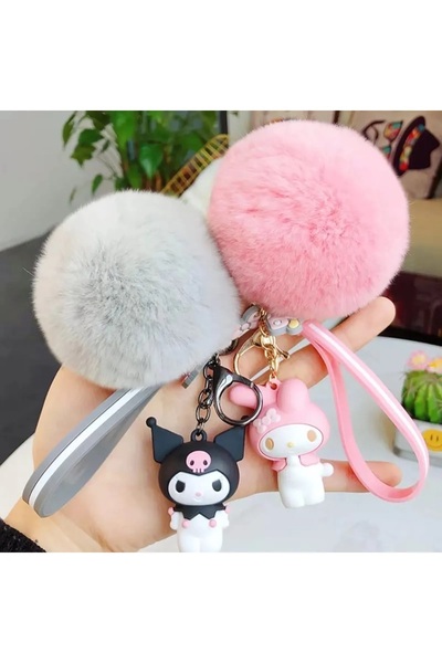 oyuncakçı savaş & europe shop Sevimli silikon kuromi ponponlu anahatarlık son kalite ithal ürün 028