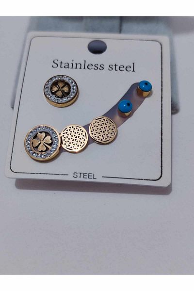 AseLJewellery شجرة الحياة شجرة الحياة عين الشر الخرز أقراط متعددة من الفولاذ المقاوم للصدأ