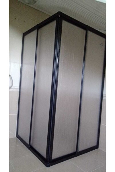 OBERS SİYAH ALÜMİNYUM 70x70cm PLEKSİ KÖŞE DUŞAKABİN