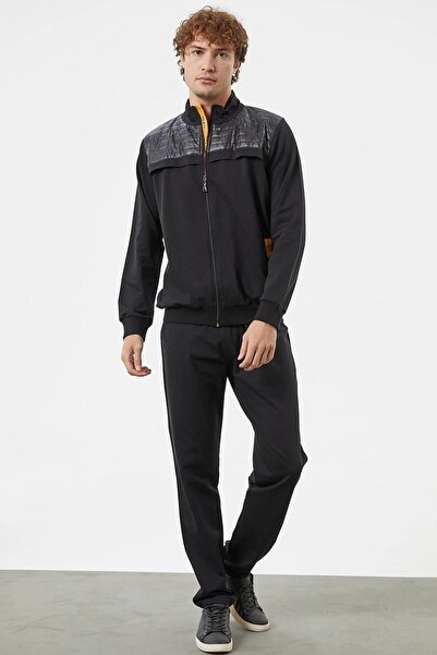 Sementa 84356 Quilted Detailed Stand Collar Zippered Tracksuit Set